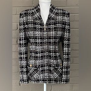 St. John  wool tweed zip front jacket 14 ( runs small)